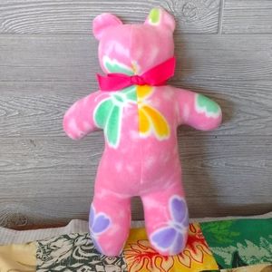 Large Vintage Style Handmade Butterfly Joy Bear w/ Pink Ribbon